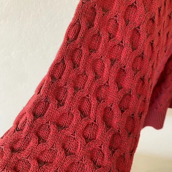 Knox Rose Red Cozy Chunky Knit Oversized Mock Turtleneck Sweater NWT - Picture 10 of 11